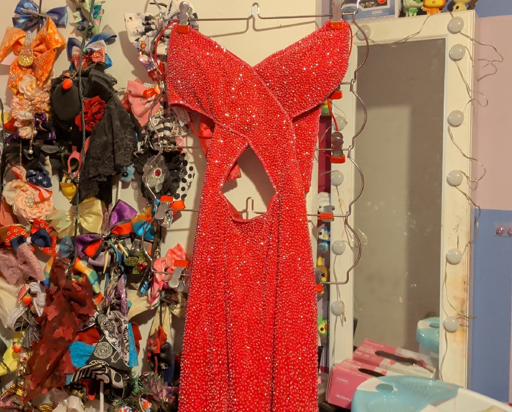 Elegant Red Sequin Prom Dress